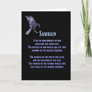 Samhain met raaf of kraai Gezegende Samhain Kaart