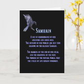 Samhain met Raven of Crow Blessed Samhain Kaart (Gele Bloem)
