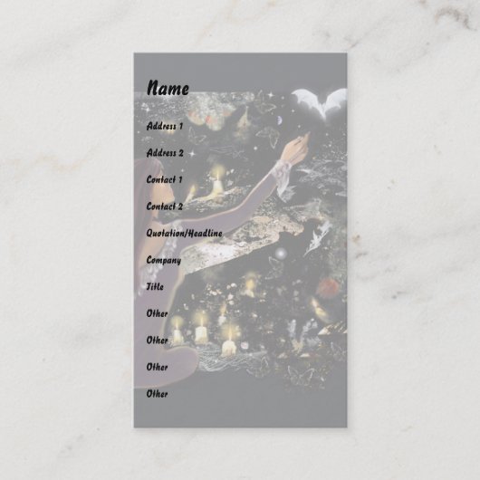 Samhain Mystique. Visitekaartje (Voorkant)