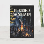 Samhain Night Fall Forest Pagan Bonfire Halloween Kaart (Voorkant)