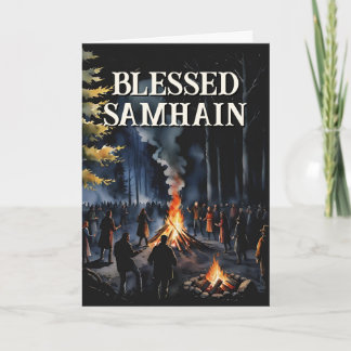 Samhain Night Fall Forest Pagan Bonfire Halloween Kaart