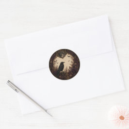 Samhain Nocturne Gothische Raven Halloween Favor Ronde Sticker