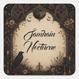 Samhain Nocturne Gothische Raven Halloween Favorie Vierkante Sticker
