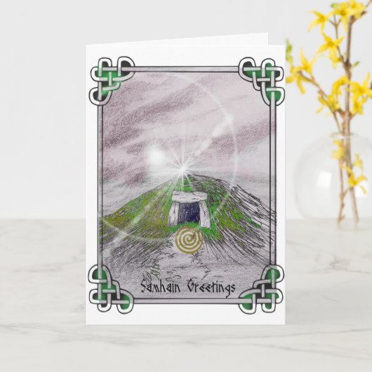 Samhain oude barroenkaart kaart (Gele Bloem)