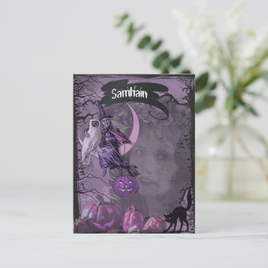 Samhain Pagan Fantasy Art Briefkaart (Staand voorkant)