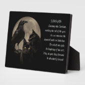 Samhain Pagan Holiday Black Cats and Ravens Poem Fotoplaat (Zijkant)