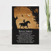 Samhain Pagan Horse and Rider met Owl en Raven C Kaart (Voorkant)