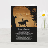 Samhain Pagan Paard en Ruiter met Uil en Raaf C