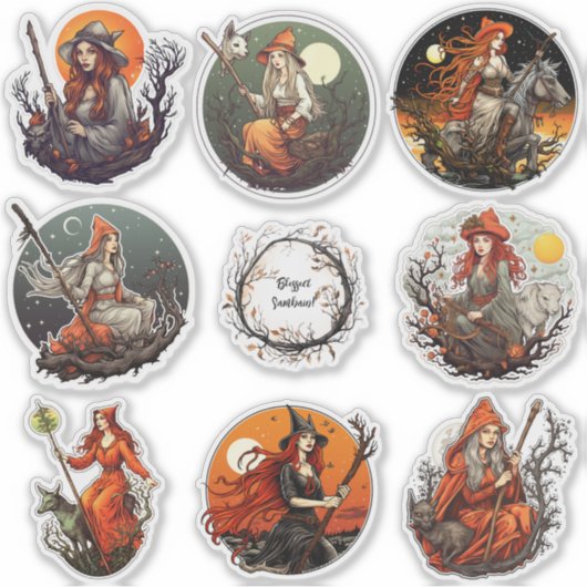 Samhain Pagan Vinyl Sticker Set (Voorkant)