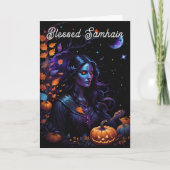 Samhain Pagan Witch zegende Halloween Herfst Night Kaart (Voorkant)