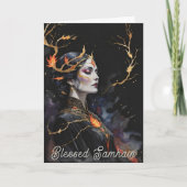 Samhain Pagan Witch zegende Halloween Herfst Night Kaart (Voorkant)