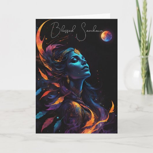 Samhain Pagan Witch zegende Halloween Herfst Night Kaart (Voorkant)