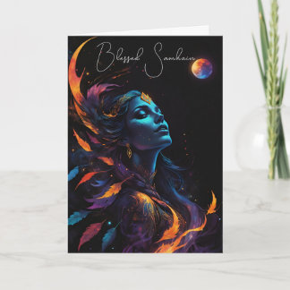 Samhain Pagan Witch zegende Halloween Herfst Night Kaart