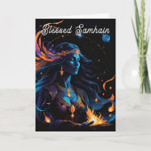 Samhain Pagan Witch zegende Halloween Herfst Night Kaart (Voorkant)