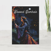 Samhain Pagan Witch zegende Halloween Herfst Night Kaart (Voorkant)