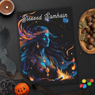 Samhain Pagan Witch zegende Halloween Herfst Night Kaart