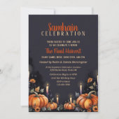 Samhain Party Fall Pumpkins & Candles Invitation Kaart (Voorkant)