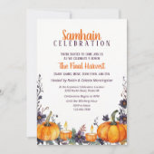 Samhain Party Herfst Floral Pumpkins & Candles Kaart (Voorkant)