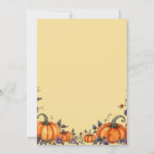 Samhain Party Herfst Pumpkins & Leaves Invitation Kaart (Achterkant)