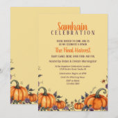 Samhain Party Herfst Pumpkins & Leaves Invitation Kaart (Voorkant / Achterkant)