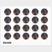 Samhain Pentacle & Fall Pumpkins Witch Ronde Sticker (Vel)