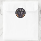 Samhain Pentacle & Fall Pumpkins Witch Ronde Sticker (Tas)