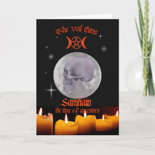 Samhain schedel en maan kaart