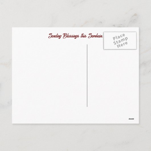 Samhain Vakantie met Uil Candles Briefkaart (Achterkant)