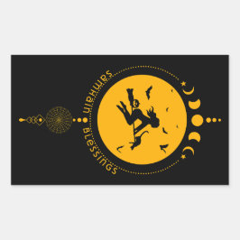 Samhain zegeningen, heks rechthoekige sticker