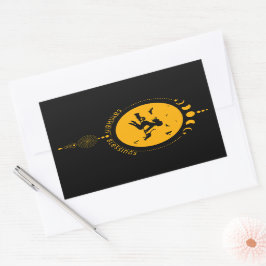 Samhain zegeningen, heks rechthoekige sticker