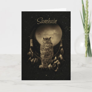 Samhain Zegeningen Met Uil en Droomvanger Kaart