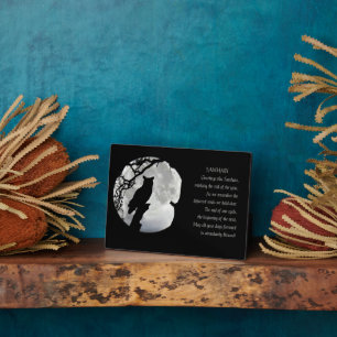 Samhain zegeningen met Uil Pagan Fotoplaat