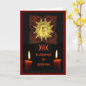 Samhain zegeningenkaart kaart (Gele Bloem)