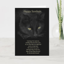 Samhain Zwarte Kat Zegeningen Gelukkig Samhain Kel