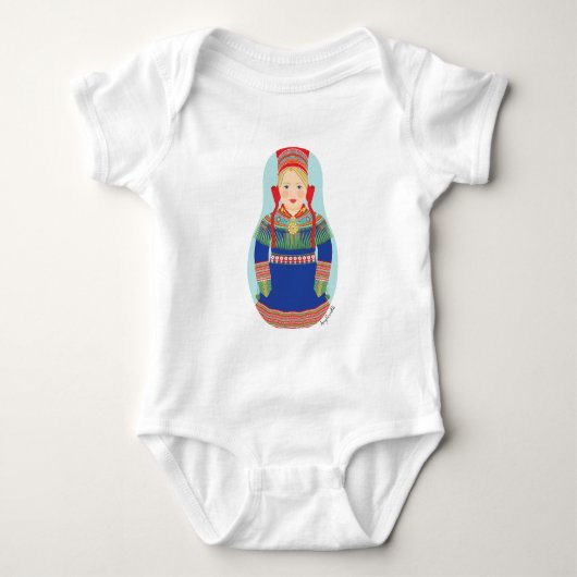 Sami (blond haar) Matryoshka Baby Bodysuit (Voorkant)