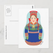 Sami (bruin haar) Matryoshka Briefkaart (Voorkant / Achterkant)