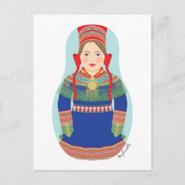 Sami (bruin haar) Matryoshka Briefkaart
