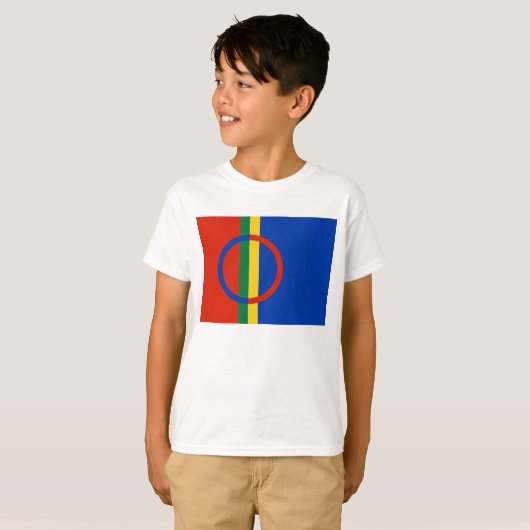 Sami Flag Kinderen Ringer T-Shirt (Voorkant volledig)