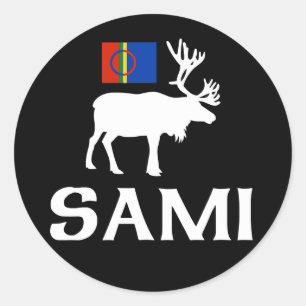 Sami, het volk van acht seizoenen ronde sticker
