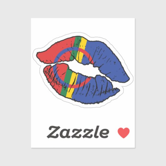 Sami lippenstift liefde vlag sticker (Vel)