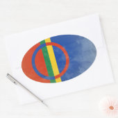 Sami mensen vlaggen ovale sticker (Envelop)