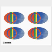 Sami mensen vlaggen ovale sticker (Vel)