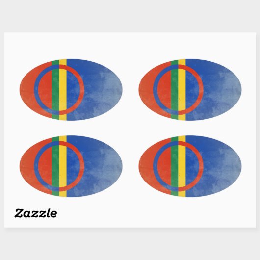 Sami mensen vlaggen ovale sticker (Vel)