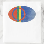 Sami mensen vlaggen ovale sticker (Tas)