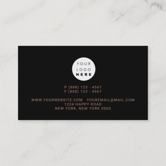 Sami Metallic Roos Gold Black Lijst Aangepaste bed Visitekaartje (Achterkant)