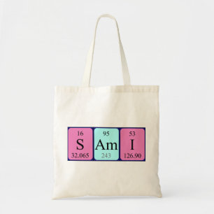 Sami periodieke lijstnaam canvas tas