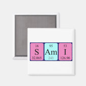 Sami periodieke tabelnaam magnet (Voorkant / Achterkant)