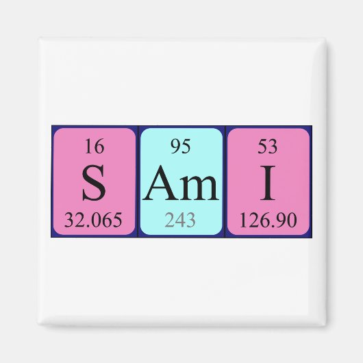 Sami periodieke tabelnaam magnet (Voorkant)