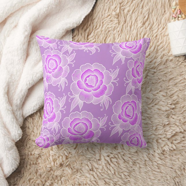 Sami 💜 Purple Baroque Floral Kussen (Deken)