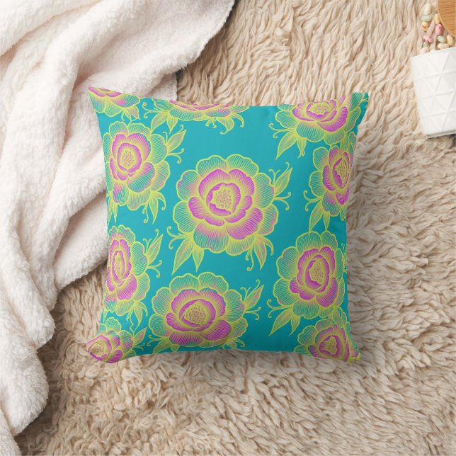 Sami 💜 Purple Baroque Floral Kussen (Deken)